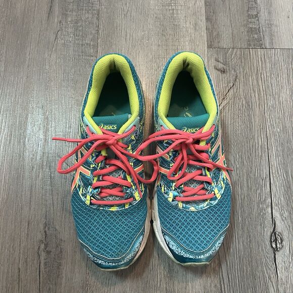 Asics Gel Excite 4 Women's Athletic Running Shoes Turquoise Pink T6E8N Size 9 - Picture 1 of 7